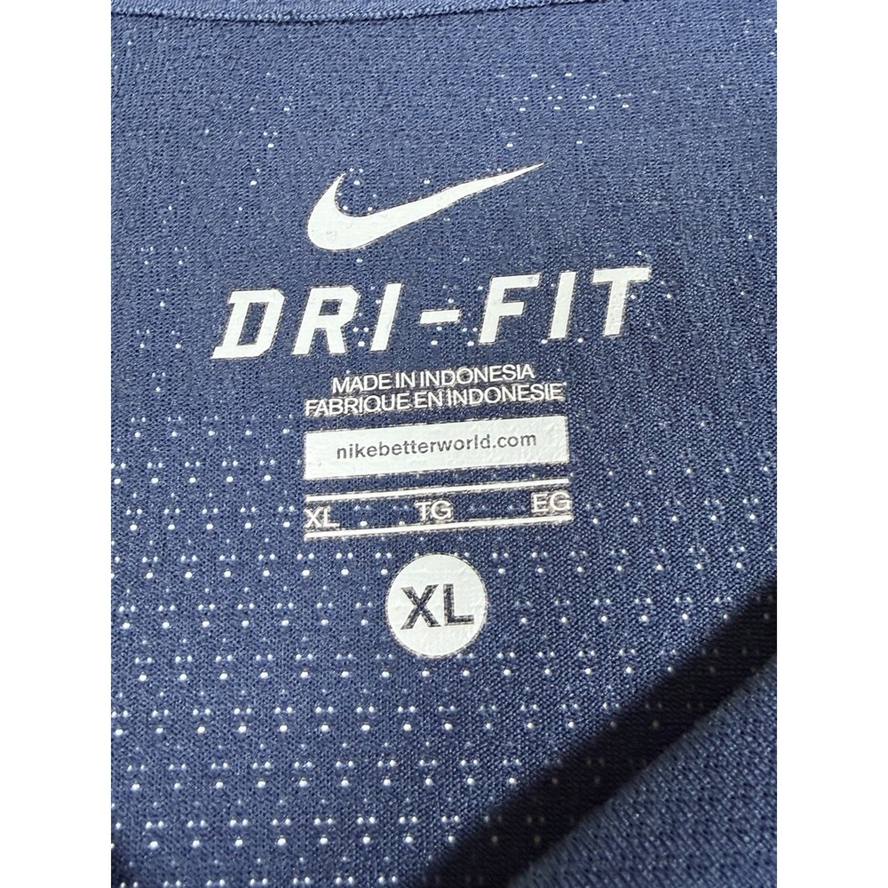 Nike West Virginia Mountaineers Men's XL Dri-FIT Elite Long Sleeve Shirt Navy - Picture 4 of 9